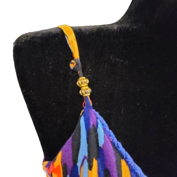 Derek Heart Sundress Strappy Geometric Colorful‎ Smocked Bodice Sz XS - Picture 8 of 13